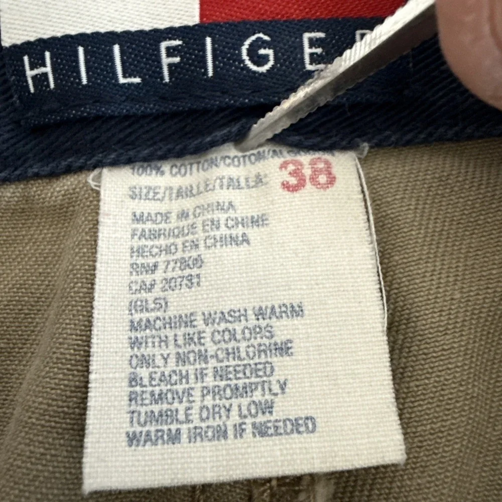 Tommy Hilfiger Mens Y2K Khaki Cargo Shorts Sz 38 Outdoors Casual Preppy